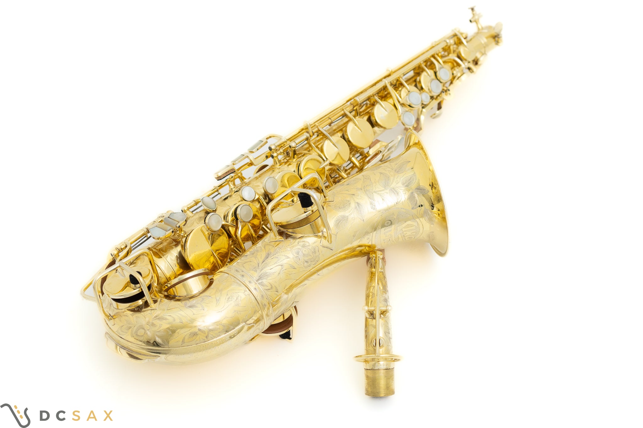 Rare 1929 King Voll-True "King De Luxe" Alto Saxophone, Gold Plated, Full Pearls, Elaborate Engraving, Video