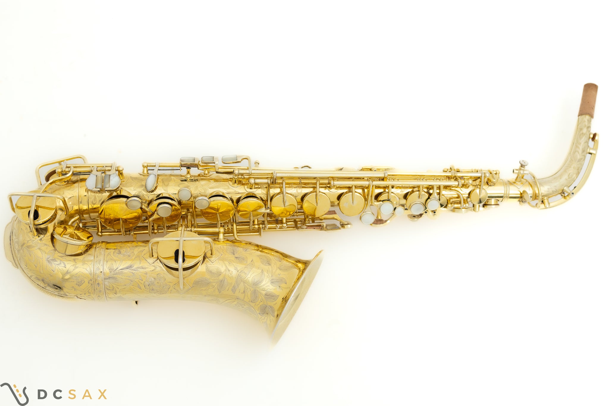 Rare 1929 King Voll-True "King De Luxe" Alto Saxophone, Gold Plated, Full Pearls, Elaborate Engraving, Video