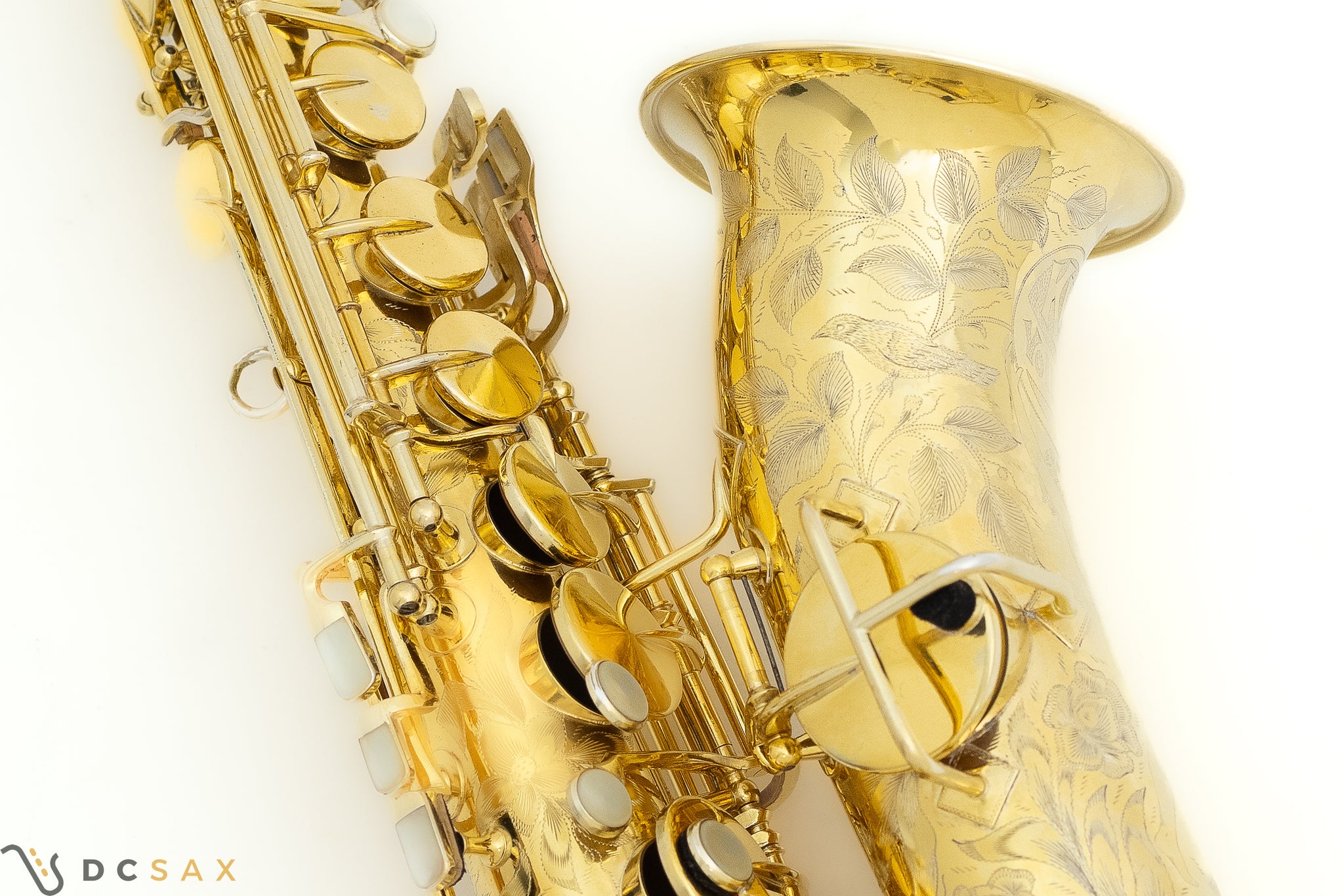 Rare 1929 King Voll-True "King De Luxe" Alto Saxophone, Gold Plated, Full Pearls, Elaborate Engraving, Video