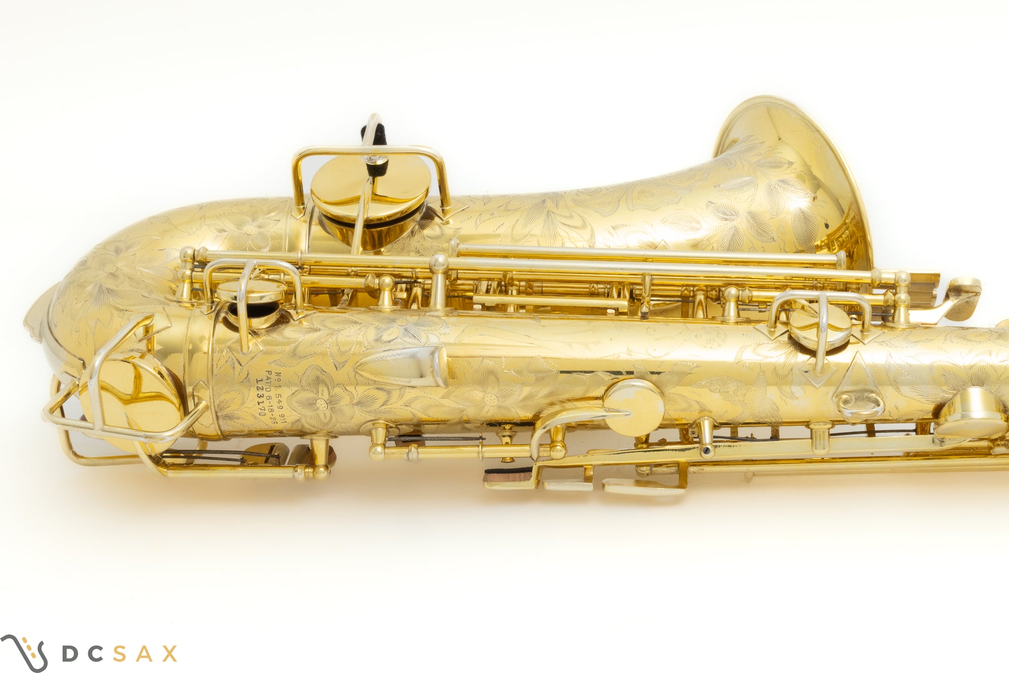 Rare 1929 King Voll-True "King De Luxe" Alto Saxophone, Gold Plated, Full Pearls, Elaborate Engraving, Video