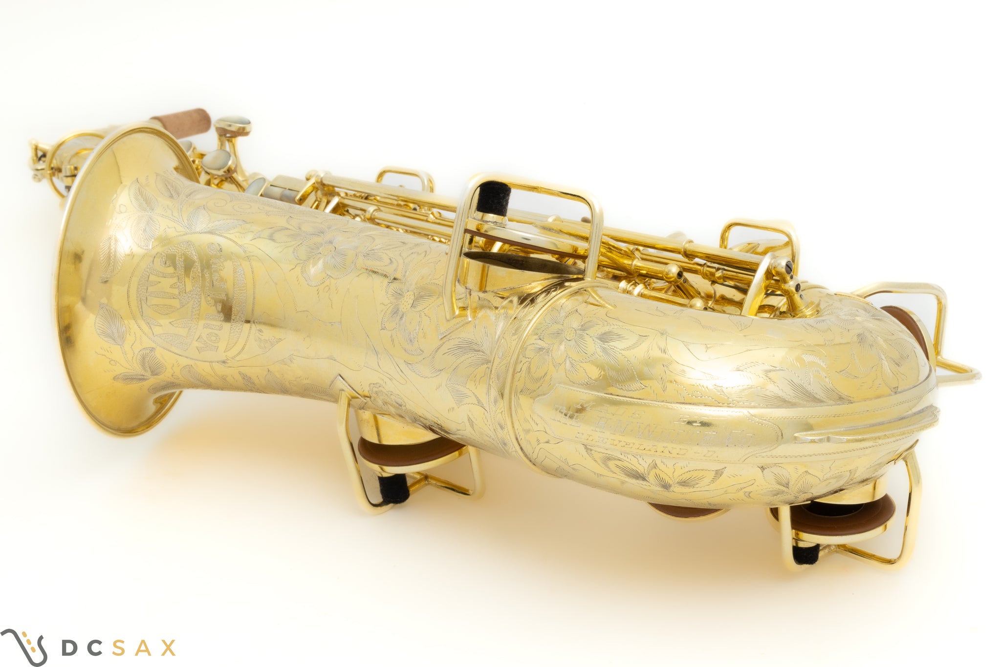 Rare 1929 King Voll-True "King De Luxe" Alto Saxophone, Gold Plated, Full Pearls, Elaborate Engraving, Video