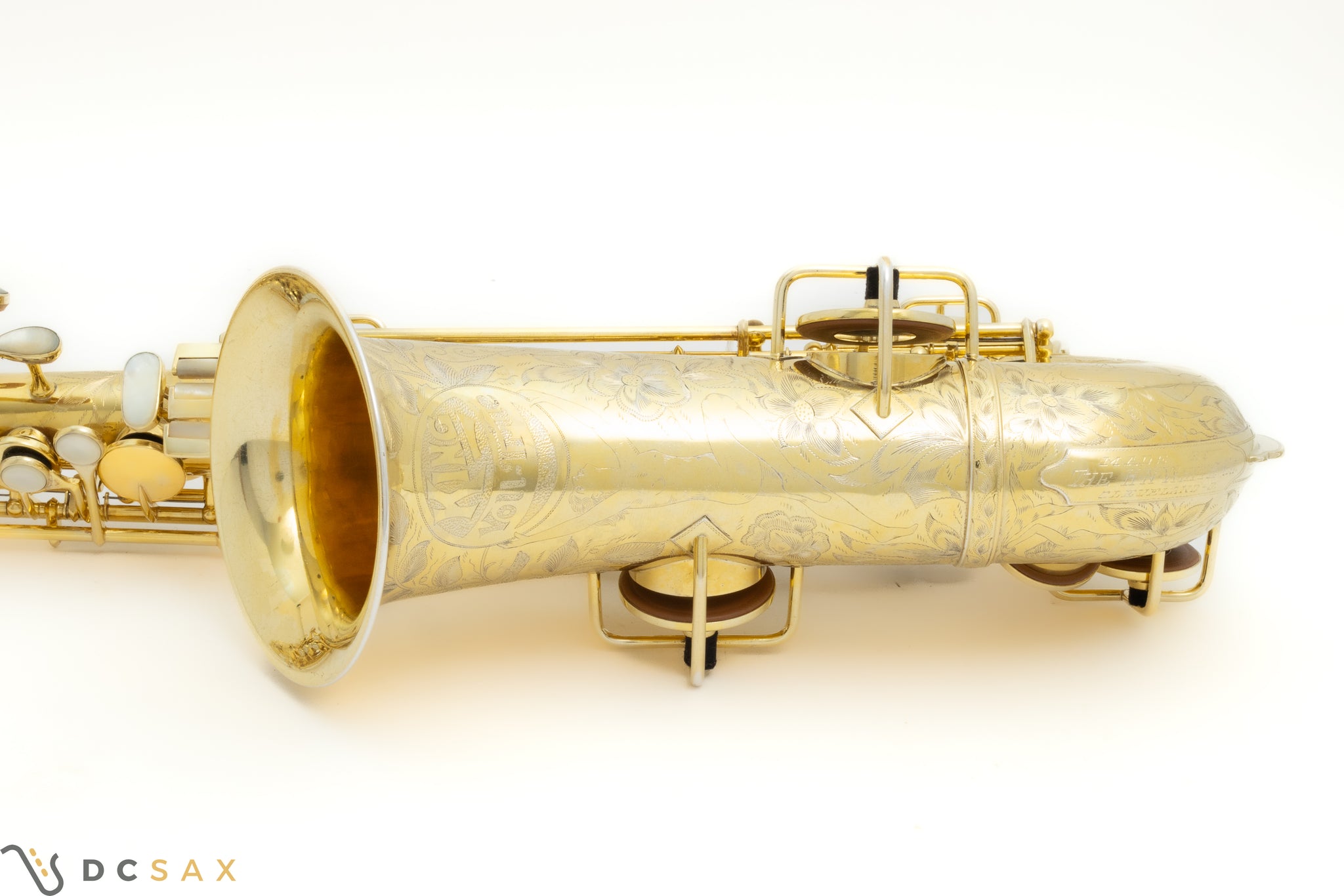 Rare 1929 King Voll-True "King De Luxe" Alto Saxophone, Gold Plated, Full Pearls, Elaborate Engraving, Video