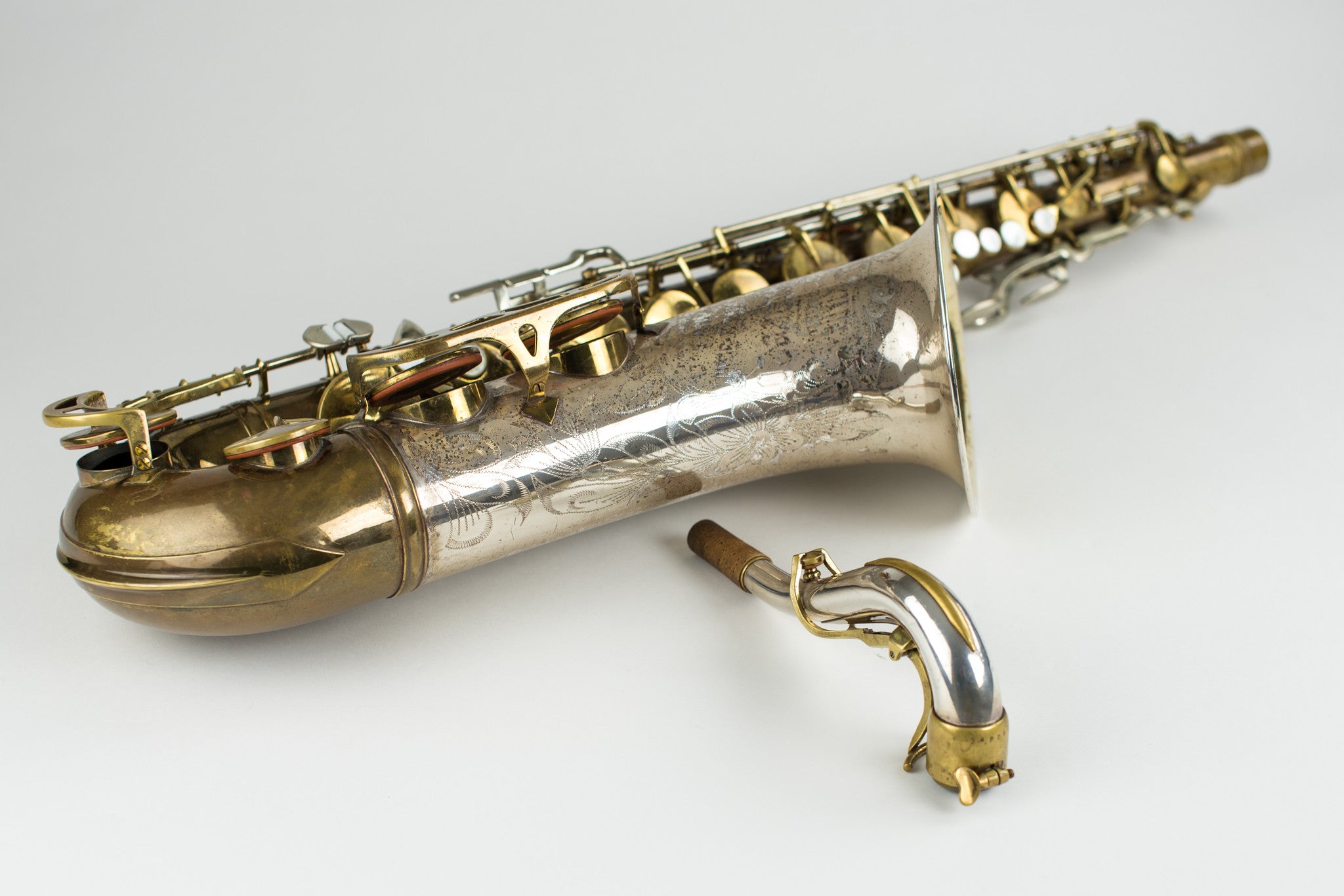 1956 King Super 20 Silversonic Tenor Saxophone Cleveland, Solid Silver Bell, Neck