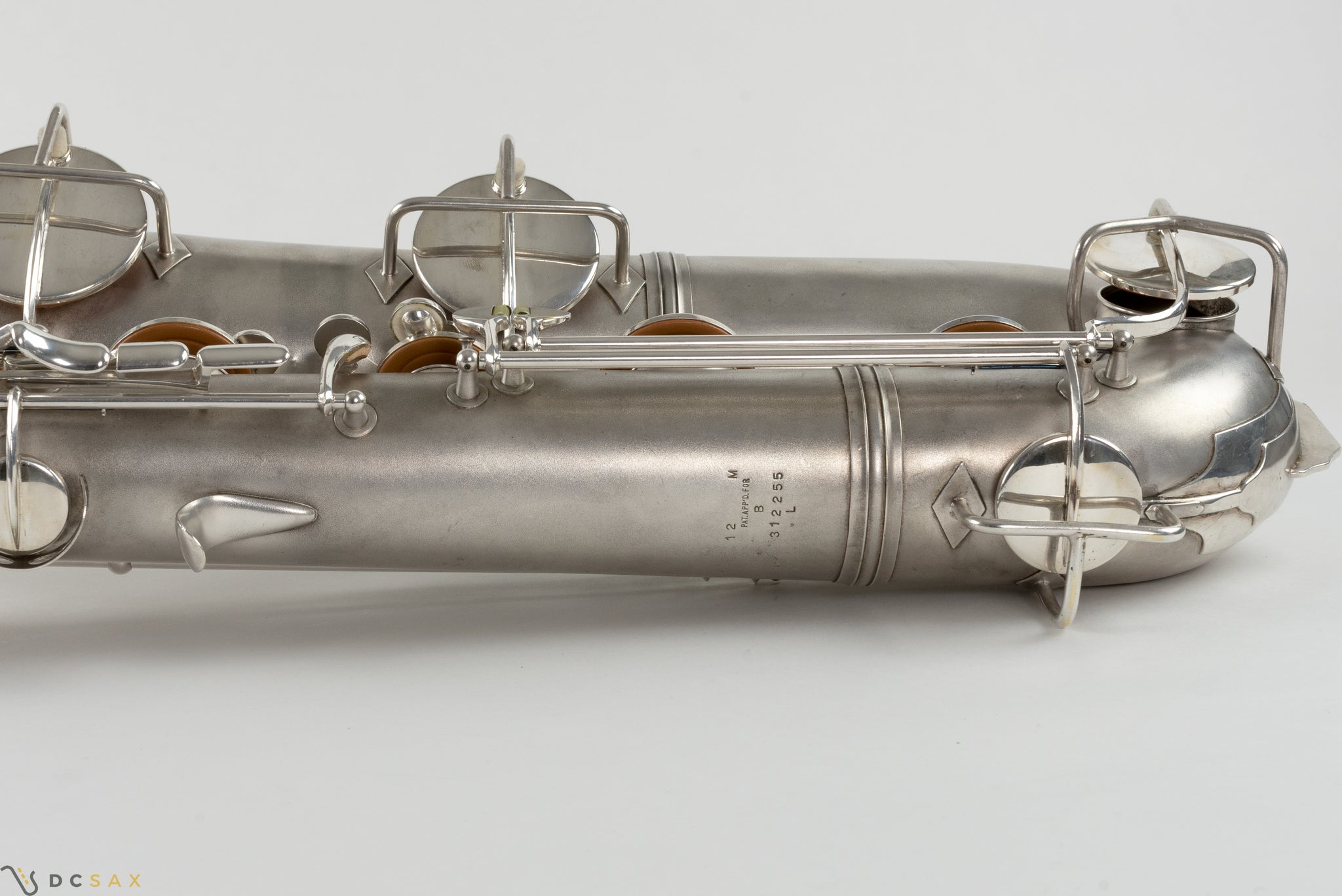 1945 Conn 12M Baritone Saxophone, Silver, Rolled Tone Holes, Overhaul